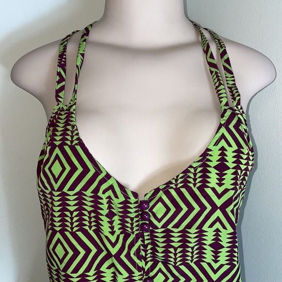 Bright Optical Illusion Chevron Strappy Aztec Tank - Picture 4 of 11